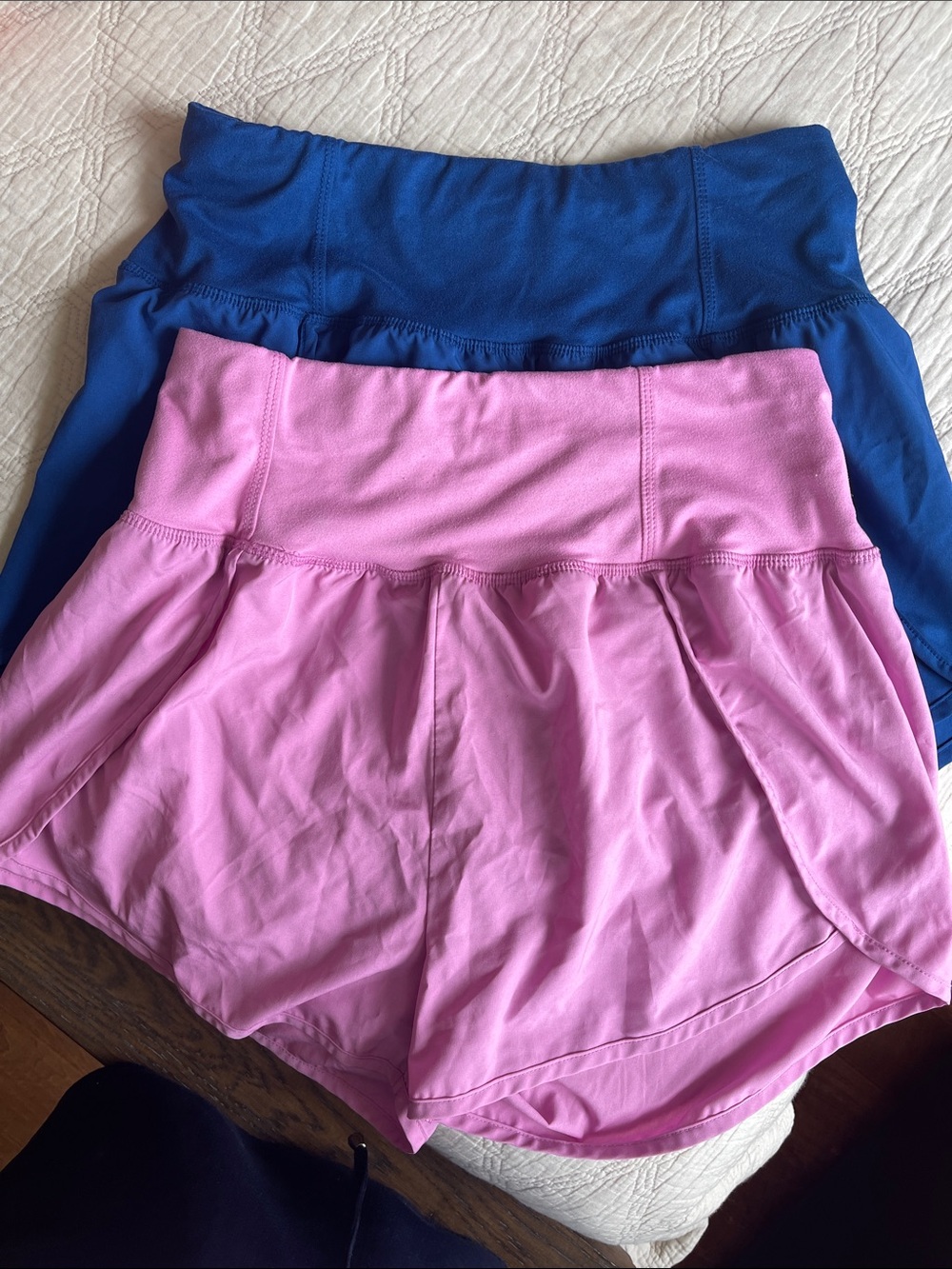 Zenana Women’s Athletic Shorts - Pink and Blue